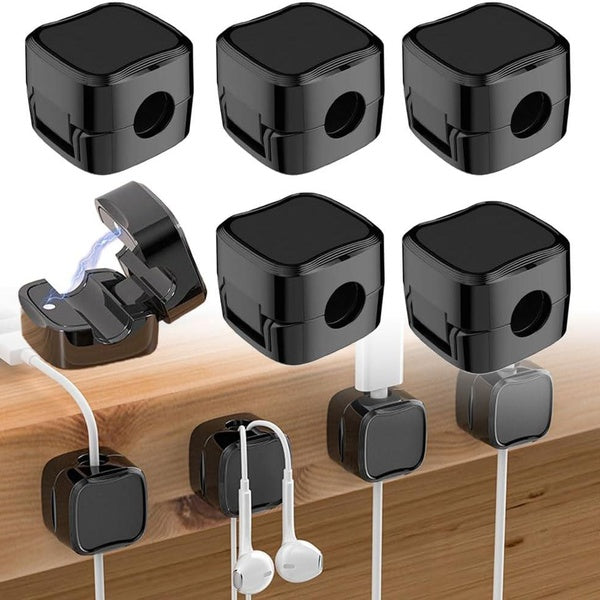 Charging Cable Magnetic Cable Organizer Storage Holder, Charging Cable Organizer Cord Organizer Holder, Strong Adhesive Magnetic Desk Cable Clips Man