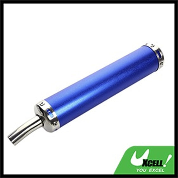 Universal Blue 20mm Round Bend Outlet Exhaust Muffler 350mm Long for Motorcycle