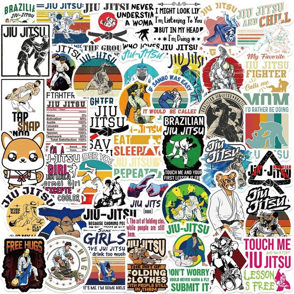10-50Pcs Cartoon Brazilian Jiu Jitsu Stickers Ju Jitsu Graffiti Stickers for DIY Luggage Laptop Skateboard Motorcycle Bicycle Stickers