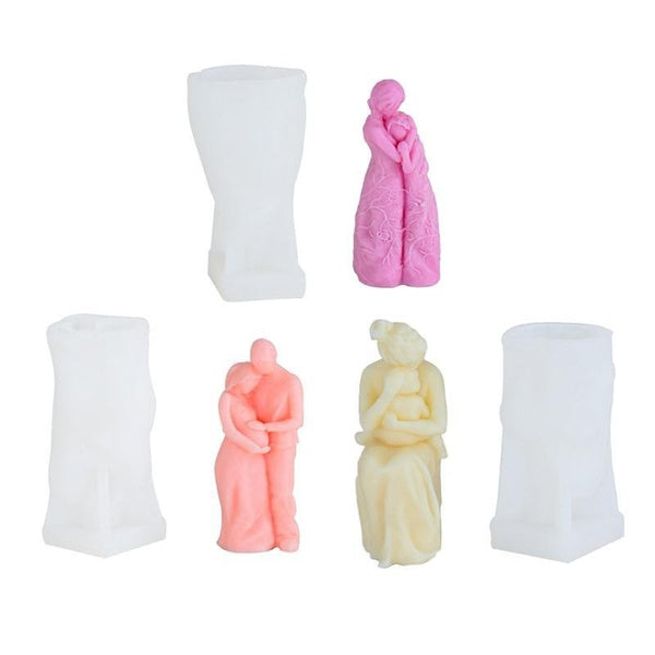Mother'S Day Candle Mould Silicone Body Candle Mould 3D Mother And Child Female Candle Mould For Candles Diy Craft Candle Mould
