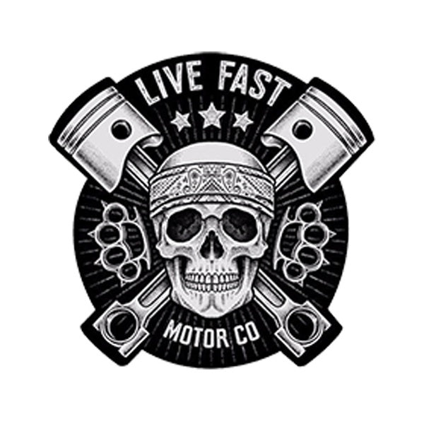 13*13cm Waterproof Car Styling Vinyl Stickers Skull Live Fast Auto Moto Car Decal Racing Motorcycle Tuning