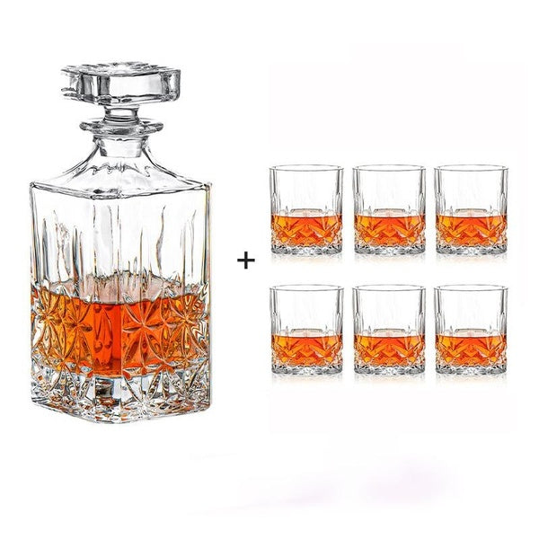 European High-end Home Bar Whiskey Crystal Glass Bottle and Glass Set Strong Wine Glass Set