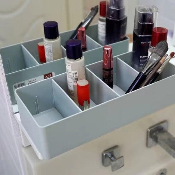 4-Compartment Plastic Storage Box for Desktop Organization and Home Office