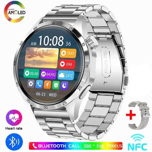 Montre intelligente GT4 PRO + Plus hommes 1.6 pouces écran Bluetooth appel NFC boussole fréquence cardiaque Sport Fitness Tracker GT4Pro femmes Smart