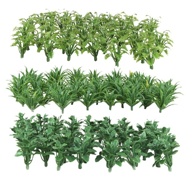 100pcs Dollhouse Miniature Scale Model Grass Water Plants Grass 4 Style Scenery Layout Landscape Model Tree Train