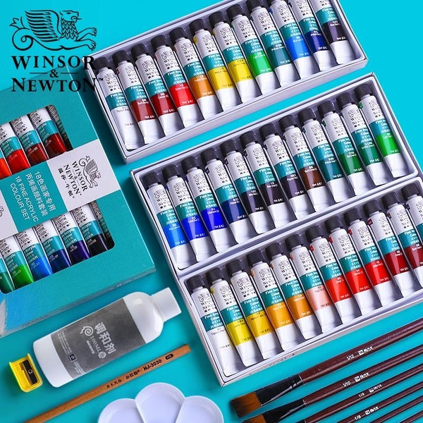 Winsor & Newton 24-18-12 couleurs 10ML Tube professionnel ensemble de pigments acryliques peinture couleurs vives peintures artisanales Pigments four
