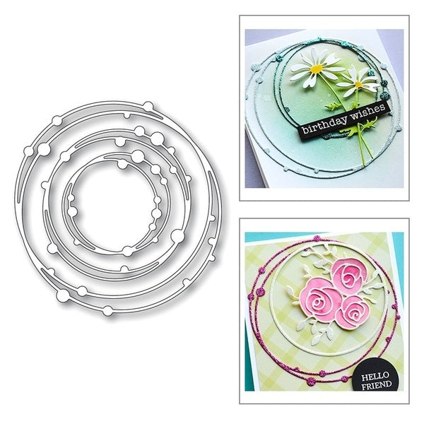 3D Spotty Line Circle Nesting Frame Metal Cutting Dies Scrapbooking Craft Dies Stencils DIY For Cards Making New Dies