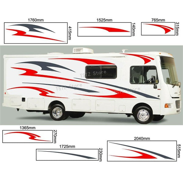 Motorhome vinyl graphics stickers decals stripes set camper van caravan horsebox gh-0005