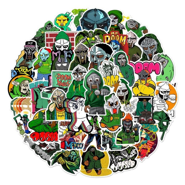 10-50Pcs Hip Hop Rapper Mf Doom Stickers Singer Fan graffiti Stickers for DIY Luggage Laptop Skateboard Motorcycle Bicycle Sticker