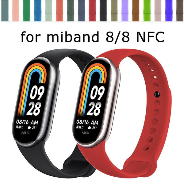 Band for Mi Band 8 NFC for Xiaomi MiBand 8, Silicone Sport Soft Accessories SmartWatch Wristband Bracelet Strap