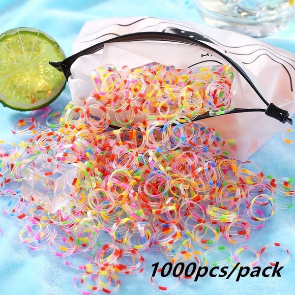 1000pcs High Elastics Hair Holders Multicolor Rubber Bands Hair Accessories Girl Women