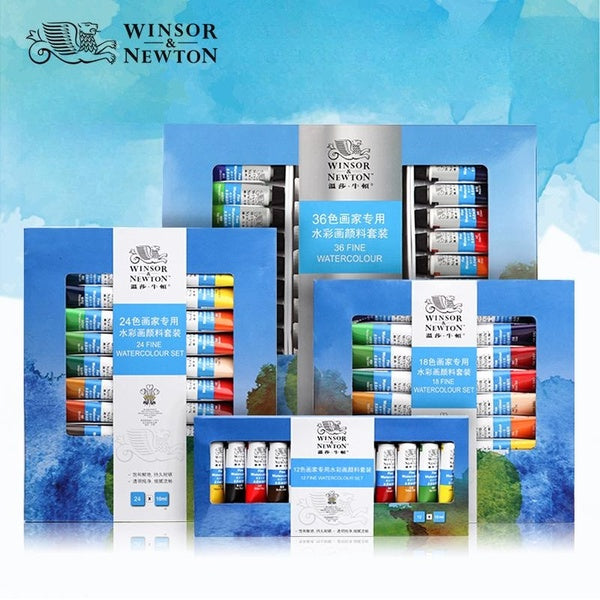 WINSOR & NEWTON 12-18-24-36 Colors 10ML Watercolor Paint Pigment Tube Set For Artist Watercolor Paint Art Supplies