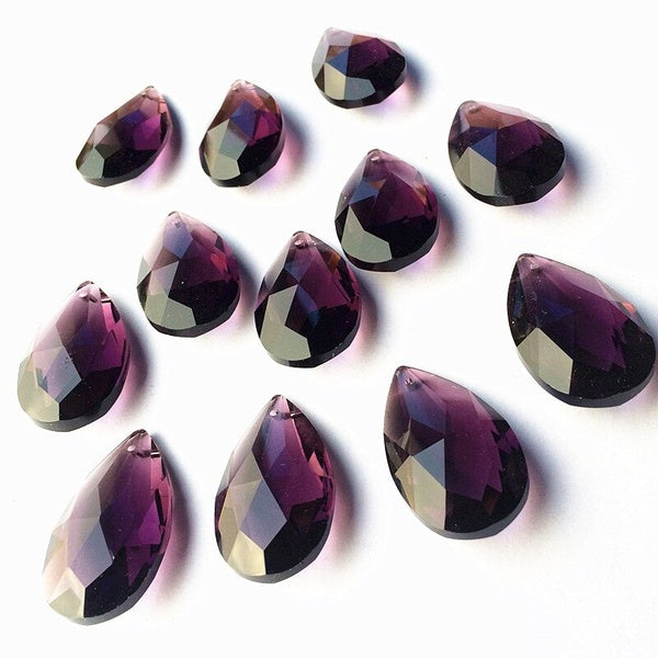 10pcs 38mm Violet Color Glass Chandelier Lamp Crystal Drop Prisms Festival Decor Home Light Hanging Pendant Decorate