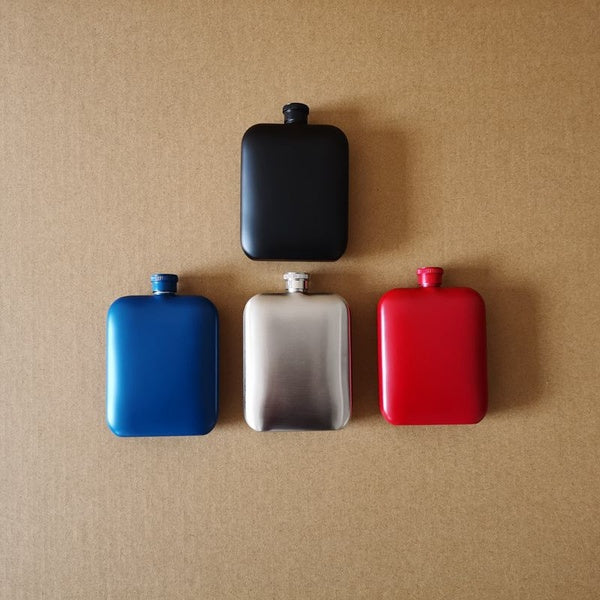 Portable square stainless steel hip flask 304 stainless steel outdoor electroplating wine bottle