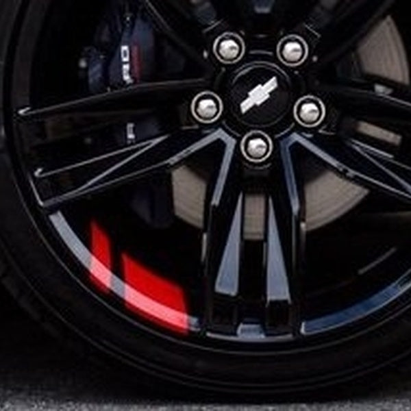 x8 Universal Redline Wheel Decals Hash Stripe Stickers Fits 18" 20" Wheels for All Cars Select Color