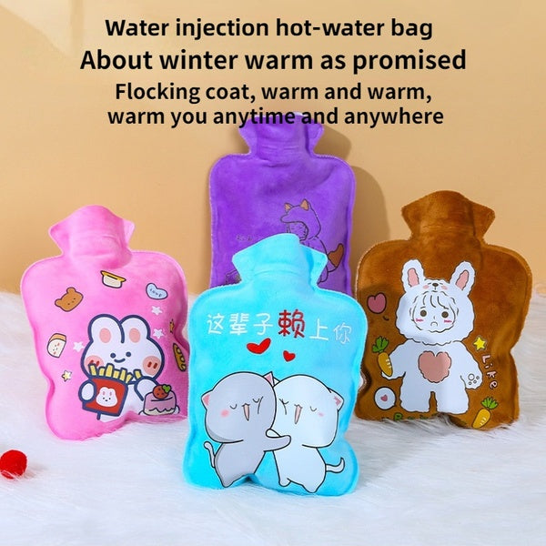 Plush hot water bag water injection PVC explosion-proof water filling heating bag for girls in winter