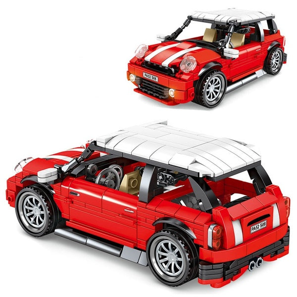 2020NEW MINI Car Pull Back Vehicle Model Building Blocks Bricks Assembly Educational Toys For Kid