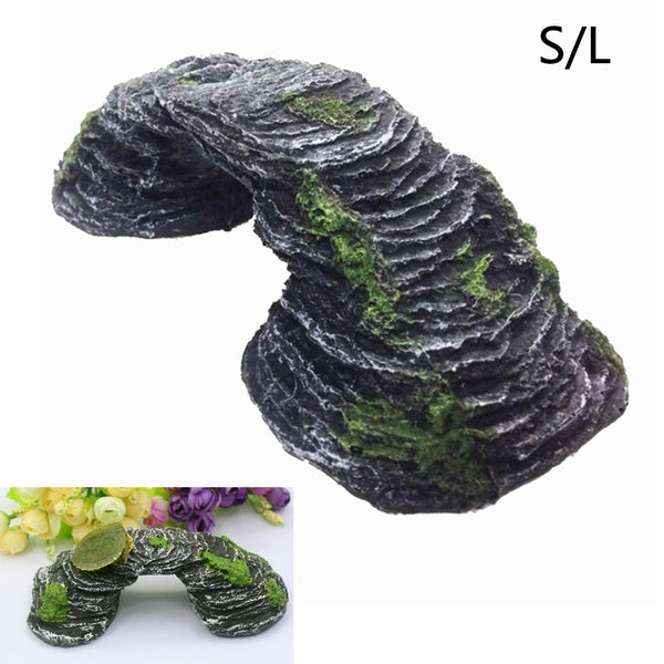 Resin Aquarium Decoration Turtle Balcony Climbing Platform Handicraft Stone Bridge Tank Landscape Aquarium
