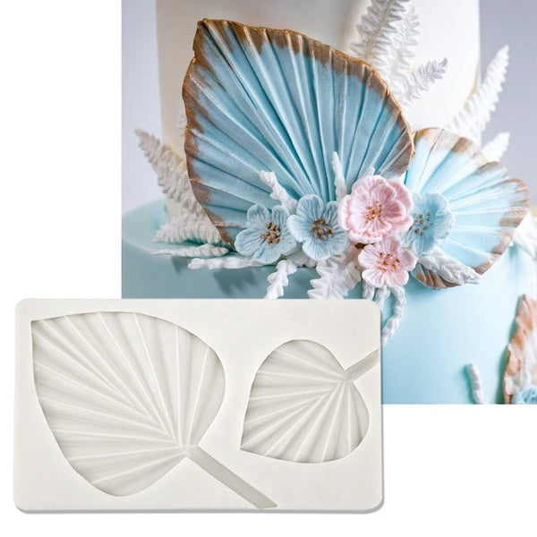 KUXSE Palm Spear Silicone Cake Mold Fan Leaf Fondant Molds DIY Cake Decorating Tools Sugarcraft Chocolate Resin Clay Soap Mold Kitchen Baking Tool