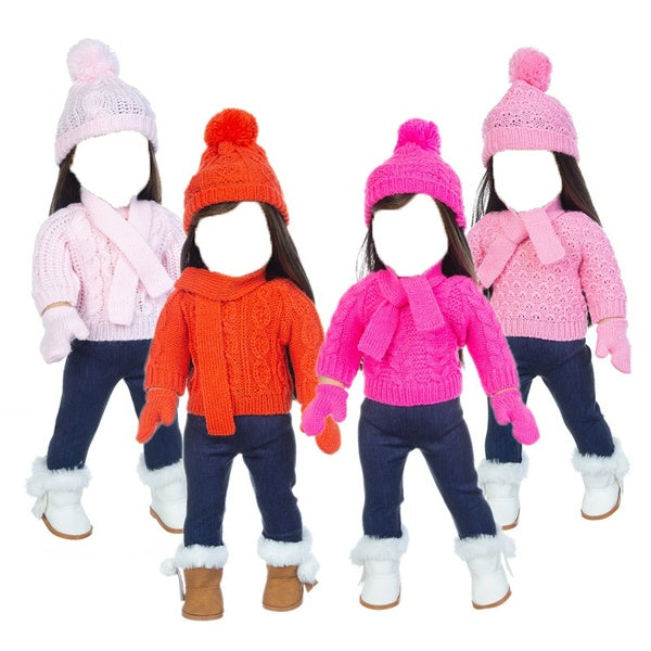 2020 New Christmas Style Winter Clothes Set Fits 18" American Girl Dolls Kids Christmas Gifts ( no doll no shoes)