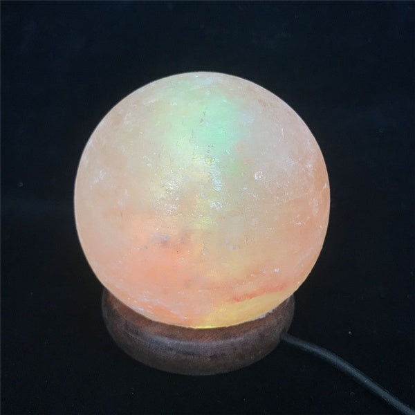 Anion Himalayan Salt Lamp 3W USB LED Night Light Table Desk Lamp Crystal Rock Carved Sphere Changeable Lights Decorations lamp