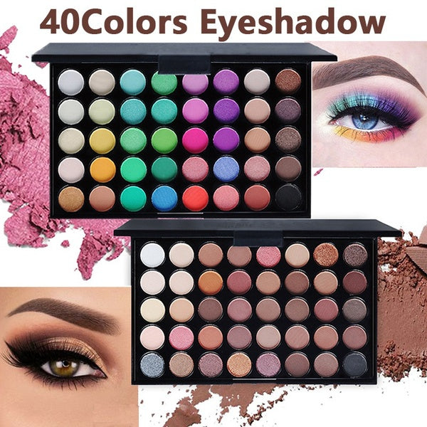 40 Color Eye Shadow Matte Pearlescent Earth Color Eye Shadow Box Smoky Makeup Multicolor Eye Shadow Eye Makeup Palette