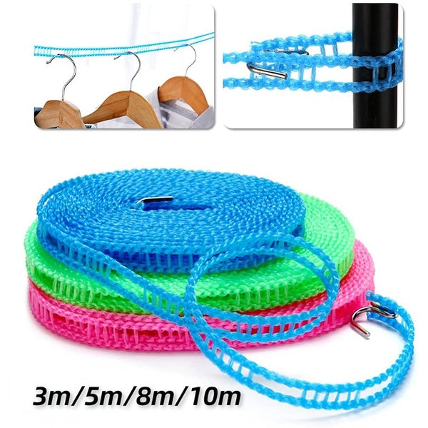 3-10m Portable Anti-skid Windproof Clothesline Fence-type Clothesline Quilt Airing Rope Drying Quilt Rope Outdoor Travel Household