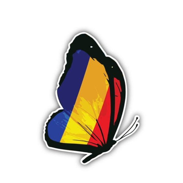 9.3CM*12.7CM Funny Romania Flag Butterfly Car Windows Car Sticker Decal 6-1367