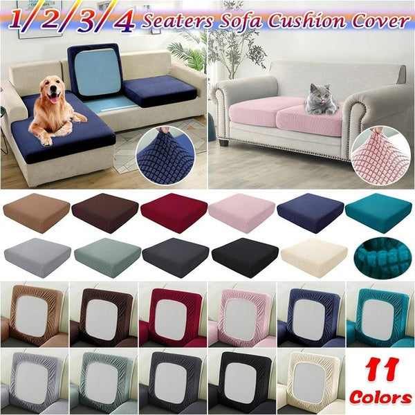 Funiture Protector Home Decoration Sofa Seat Cushion Cover Solid Colors Couch Cushion Slipcover Love Seat Cover Protector for Living Room 1-2-3 Seate