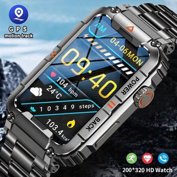 2024 Men Smart Watch For Android IOS Fitness Watches Ip68 Waterproof Military Healthy Monitor AI Voice Bluetooth Call Smartwatch