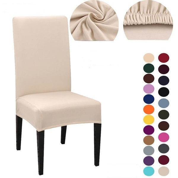 6-4-2-1pcs Solid Color Chair Cover Spandex Slipcovers for Dining Room Stretch Elastic Chair Covers Banquet Hotel Kitchen Wedding