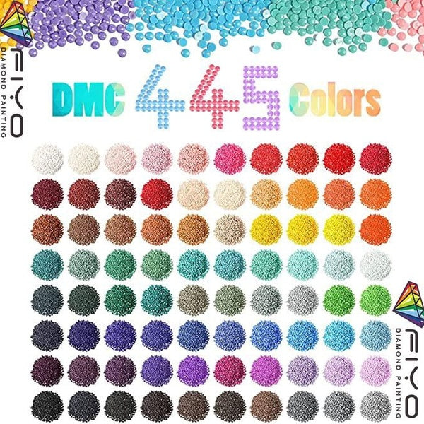 FIYO DMC 445 Diamond Painting Beads,2000pcs Round Diamond Painting Drills Diamond Bead Art 5D Diamond Painting Accessories Replacement Dots for DIY D