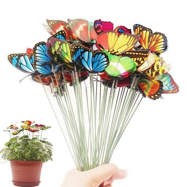 Mix Color Garden Yard Planter Colorful Whimsical Butterfly Stakes 6pcs-12pcs-24pcs