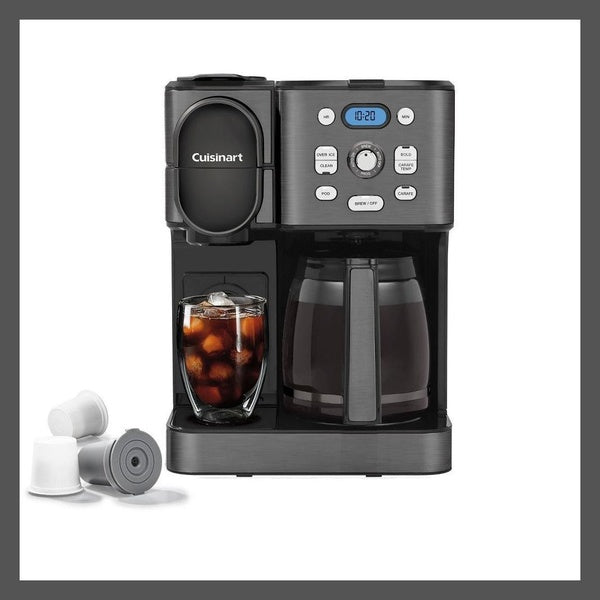 Open Box Cuisinart 64 oz Coffee Maker Black 2-IN-1 Single-Serve Brewer K-Cup
