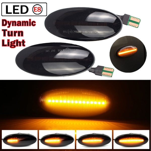 2pieces Dynamic LED Fender Side Marker Turn Signal Lights Amber For Nissan Qashqai Dualis Juke Micra March Micra Note X-Trail