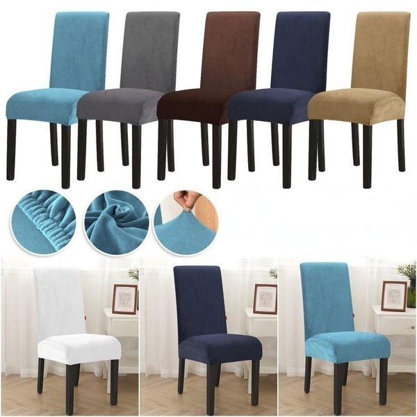 1-2-4-6 Pieces Velvet Fabric Shell Chair Cover Bar Chair Covers Bench Cover Short Size Seat Case For Home Living Room