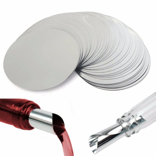 50Pcs 3inch Silver Wine Pourer Disk Drip-proof Drop Drip Stop Pouring Pour Spout