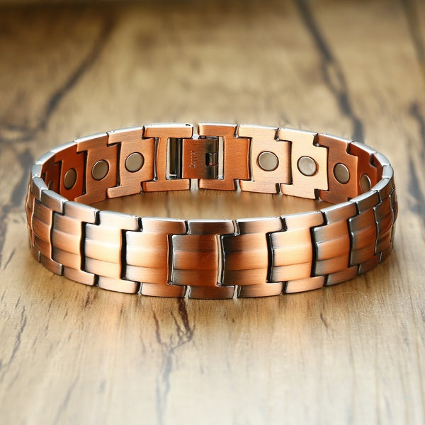 Magnetic Copper Men Health Energy Chain Metal Arthritis Couple Bracelet for Male 15mm