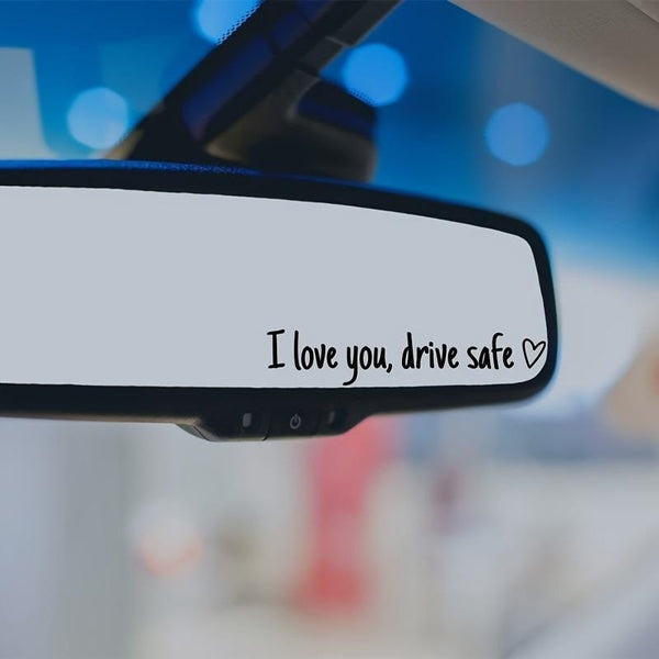 1pc Heartfelt I Love You Mirror Decal Durable Vinyl Car Sticker Rearview Safety Reminder Auto Decal Sticker Accessories