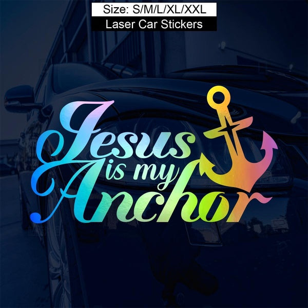 1PC Jesus Is My Anchor Car Styling Decals Christian Universal Reflective Car Stickers