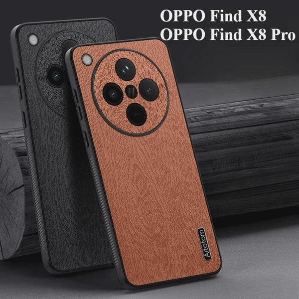 Coque pour OPPO Find X8 X8 Pro Luxe Grain d'arbre Couverture arrière Anti-chute Lentille Couverture complète Protection pour OPPO A40 A60 A80 A3 A3x