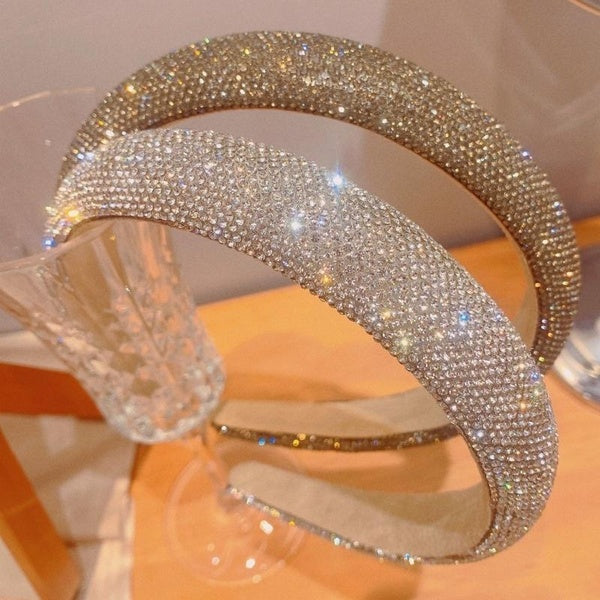 Rhinestone Headbands for Women Girls Fashion Rhinestone Head Bands Sparkly Headband Hair Hoop Party Hair Accessories Matron Inn
