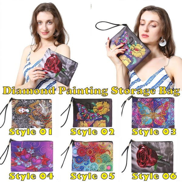 DIY Diamond Painting Bag 5D Crystal Embroidery Kit Ladies Make-up Storage Clutch Valentine's Day Gift @#A11
