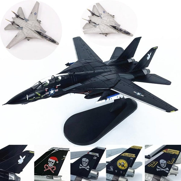 1:100 Scale Alloy Diecast Military Model US Navy Grumman F-14 Super Tomcat Fighter Aircraft Model Plane Toy For Collection Souvenir Gift Home Office