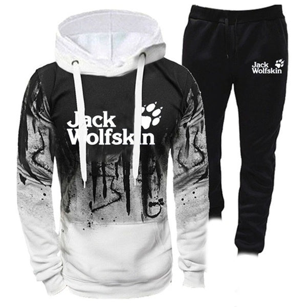 2022 Spring Jogging Suits Jack Wolfskin Printed Tracksuits For Men Casual Hoodie Pant 2 Piece Set S-4XL