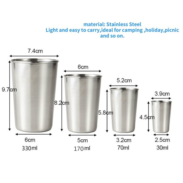 30-70-170-330 ML Outdoor Practical Stainless Steel Cups For Wine Portable Stainless Steel Drinkware