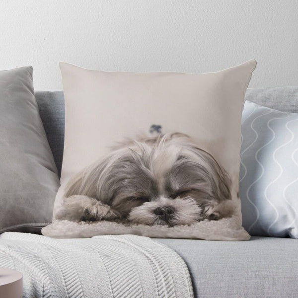 Shih Tzu Sleeping Pattern Pillow Case Sofa Decorative Throw Pillow Cushion Cover Home Accessories Home Decor