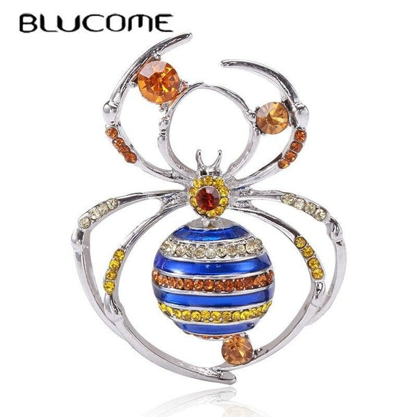 Blucome Alloy Oil Dripping Spider Brooch Fashion Suit Personality Collar Pin Women Kids Suit Hats Accessories Matron Inn