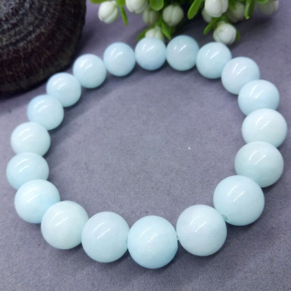 Light Blue Yellow Jade Chalcedony Beads Bracelets & Charms Girl Gift