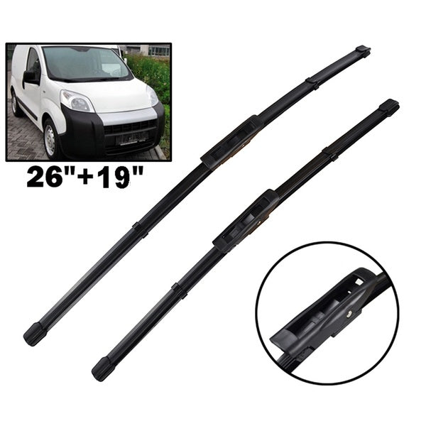 26"19" Front Wiper Blade Set For Citroen Nemo Peugeot Bipper Fiat Fiorino Qubo